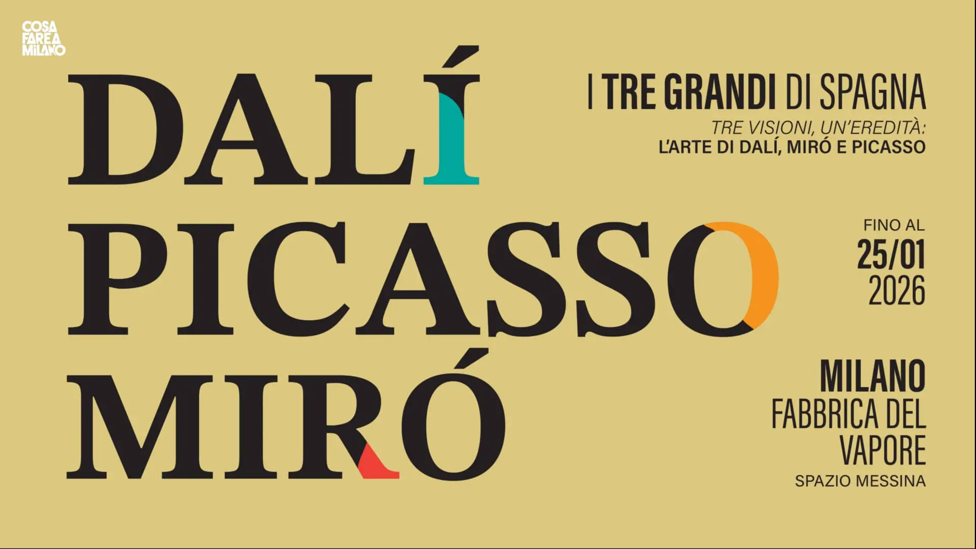 I Tre Grandi di Spagna a Milano: Picasso, Miró e Dalí in Mostra alla Fabbrica del Vapore (2025)