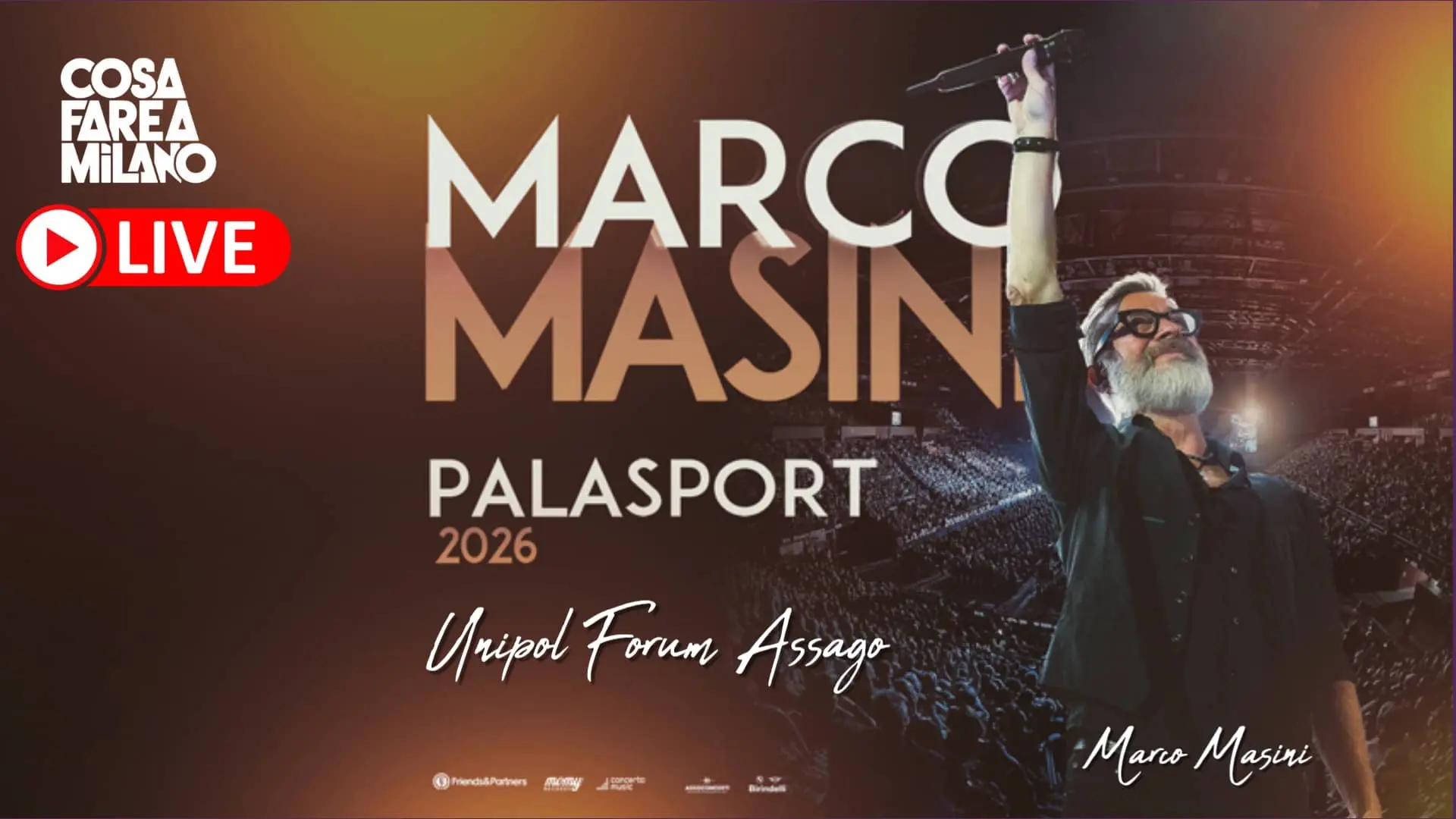 Marco Masini a Milano 2026: Concerto all'Unipol Forum, Biglietti e Info