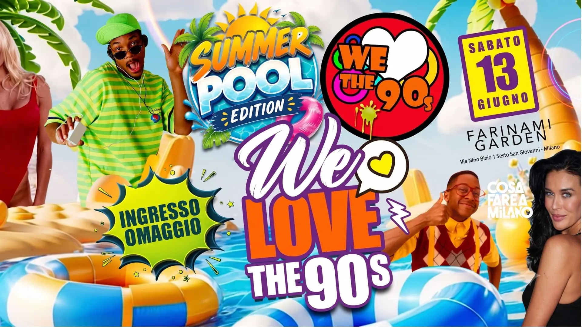 We Love The 90s – Pool 90s Party a Milano: Sabato 13 Giugno 2026