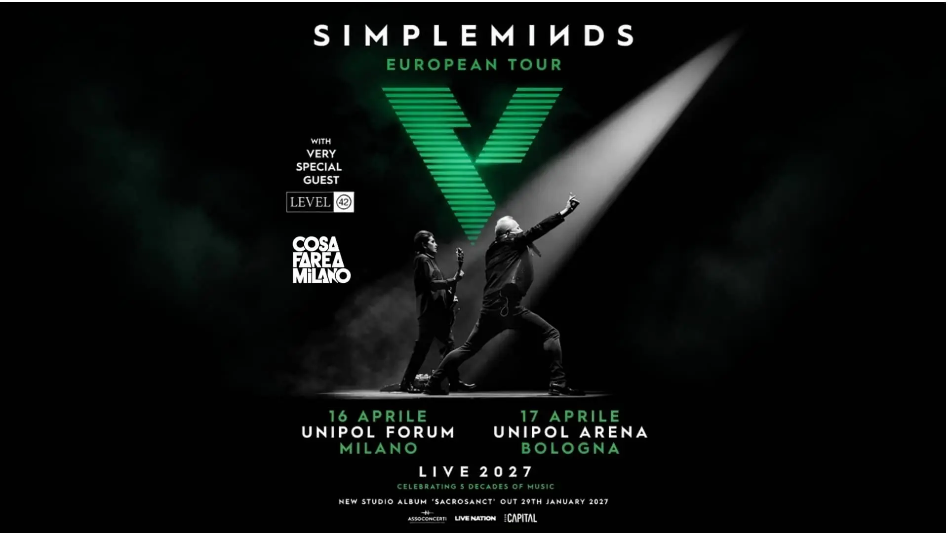 Simple Minds in Concerto a Milano 2027: Date e Biglietti Unipol Forum